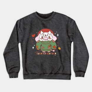 Cute Oversized Sweater Weather and Panko the Highland Cow Crewneck Sweatshirt